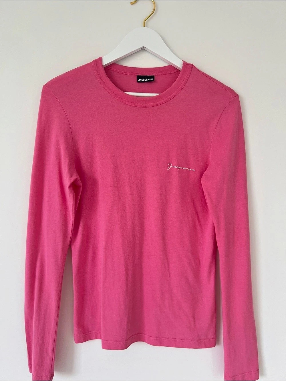 Jacquemus Long Sleeve Logo Pink Top Size Medium